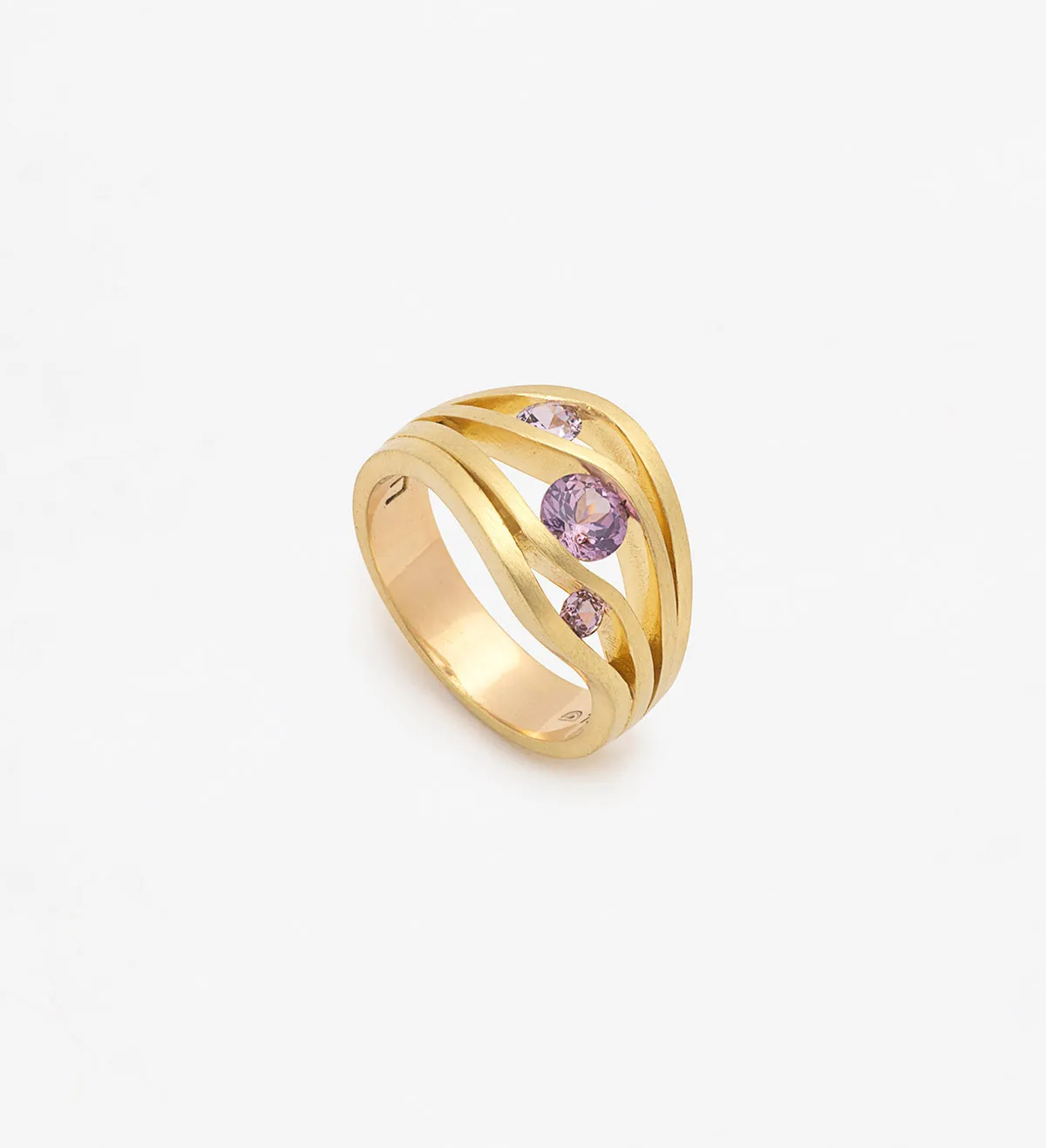 Anillo oro y zafiros lila Wennick-Lefèvre