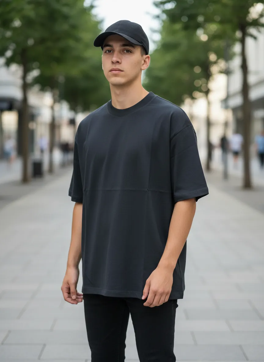 Remera Algodón Peinado Oversize